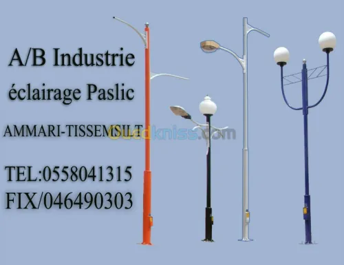 fabrication materiels d'eclairage