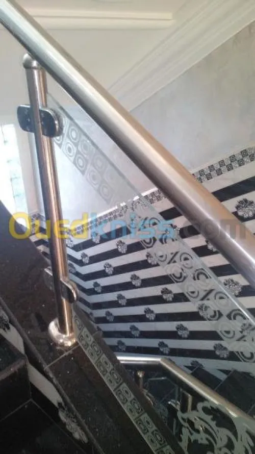 Rampe d'escalier en inox