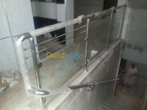 Rampe d'escalier en inox