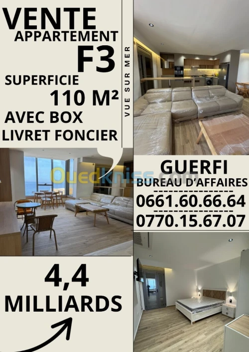 Vente Appartement F3 Alger Bordj el kiffan