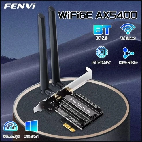FENVI Adaptateur WiFi 6E BT 5.3 2.4G/5G/6Ghz