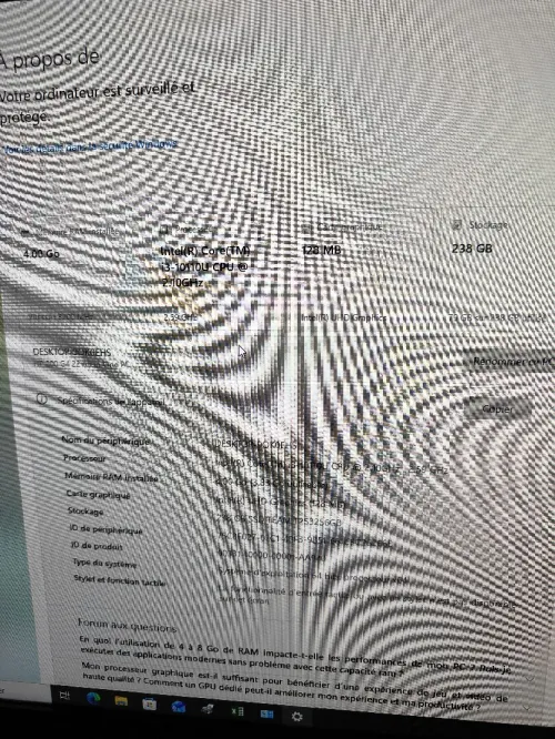 All in one hp 200 G4 i3 10110u 4 Go ddr4 256 ssd