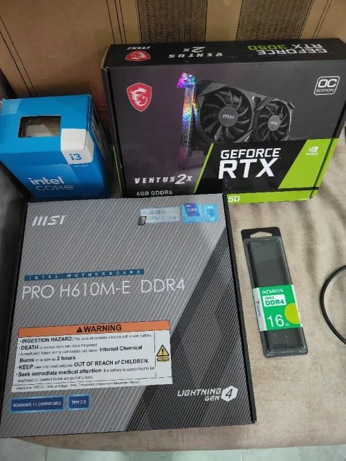 Pc gamer msi i3 14100F 16 go ddr4 3200 ssd nvme 500 go rtx 3050 6go