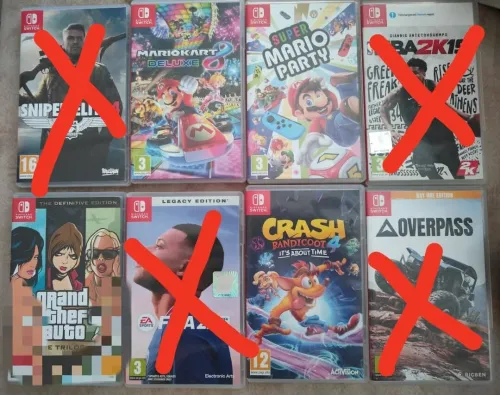 Jeux Nintendo switch en boite