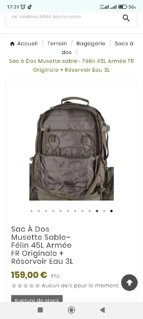 sac de combat 45l tecpack model 2017