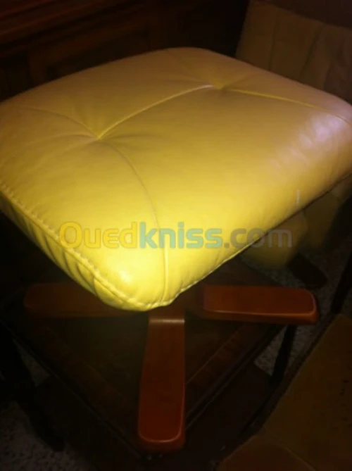 Fauteuil de relaxation pivotant + pouf