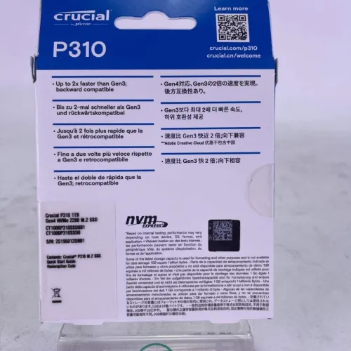 Crucial P310 1TB PCIe Gen 4 NVMe SSD -- PROMOTION