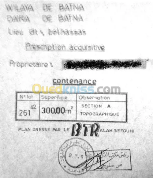 Vente Terrain Batna Batna