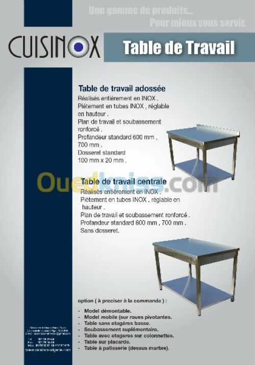 FABRICATION DES PRODUITS EN INOX