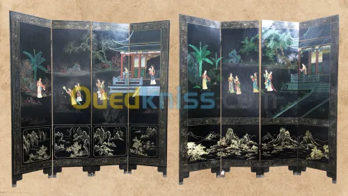Paravents chinois 4 volet en laques de chine