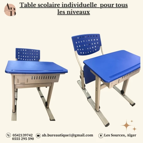 Table scolaire individuelle disponible pour tous les niveaux