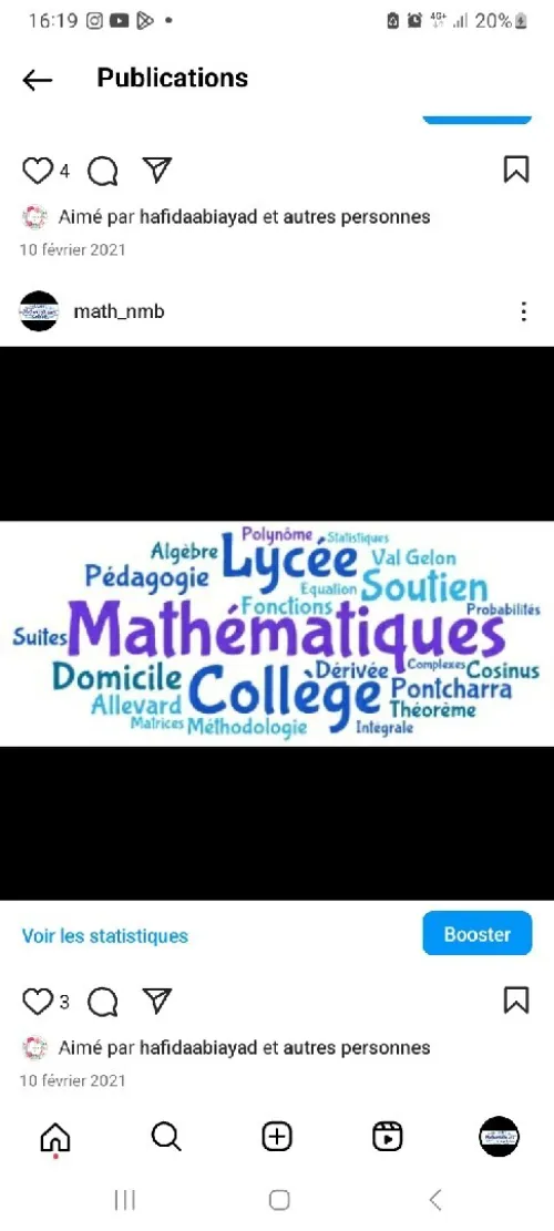 Cours particuliers de mathématiques 