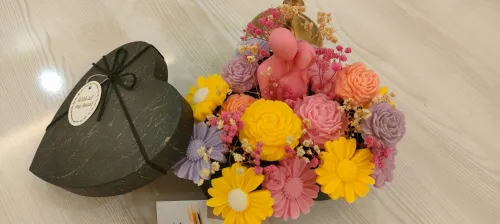 Box fleurs bougie parfumée personnalisé 
