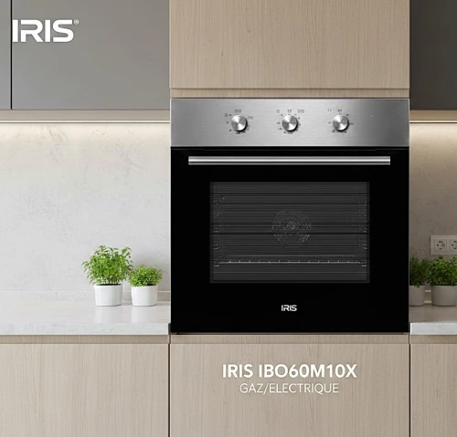 FOUR IRIS ENCASTRABLE GAZ/ELECTRIQUE M10X INOX CATALYSEUR VENTILATEUR 75L