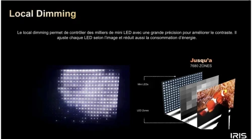 TV IRIS 65" QD MINI LED S9800 GOOGLE TV 144 Hz OMNIVIEW MEMC VRR ALLM 4k UHD ANDROID 14 + BARRE DE SON INTEGRÉE