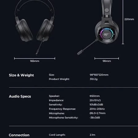 HAVIT Gamenote H2049D 3.5mm GAMING HEADPHONE