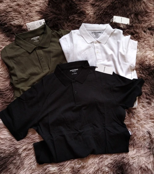 T-SHIRT HOMME POLO JACK & JONES ORIGINAL 100% COTTON