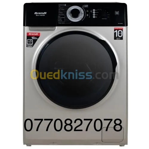 Machine à laver Brandt 10,5kg silver Black Edition 