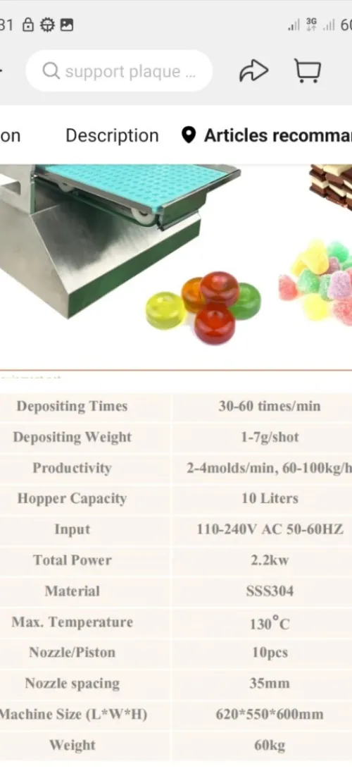 Machine bonbon jelly et chocolat automatique neuf 
