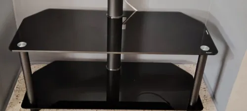 Meuble TV en verre noir avec