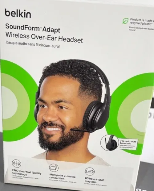 Casque Bluetooth Belkin Audio Sans-Fil SoundForm Adapt Réduction de bruit active Micro intégré -Noir