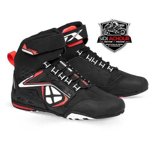 Baskets moto Ixon Killer WP noir/blanc/rouge