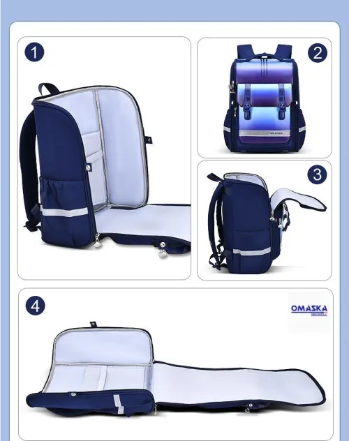 Sac à dos orthopédique Pliable en Oxford pour enfants avec Ceinture Blanche