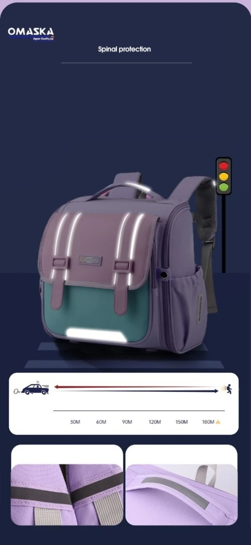 Sac à dos orthopédique Pliable en Oxford pour enfants 1er Année Primaire