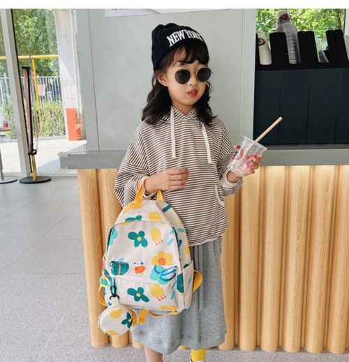 Sac À Dos  graphique de dessin animé pour enfants, étui à monnaie, fleur, mode