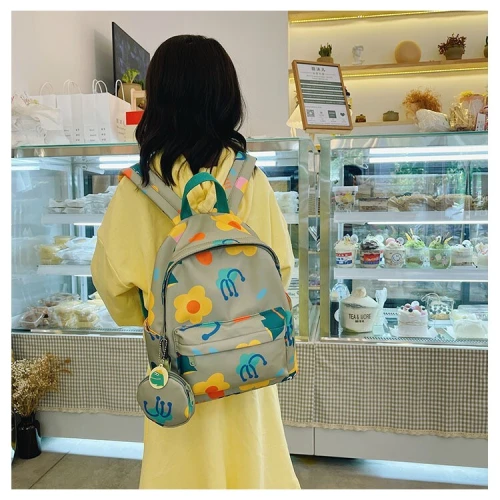 Sac À Dos  graphique de dessin animé pour enfants, étui à monnaie, fleur, mode