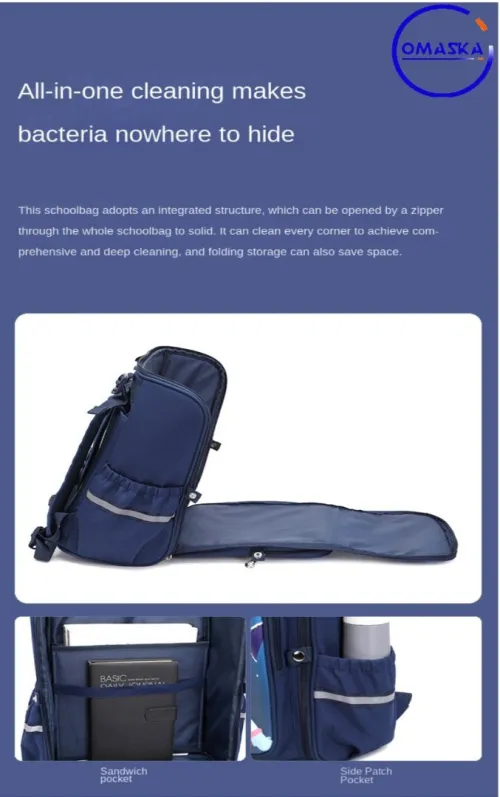 Sac À Dos Orthopédique pliable   En Oxford avec interface 3D Pour Enfants  Primaire