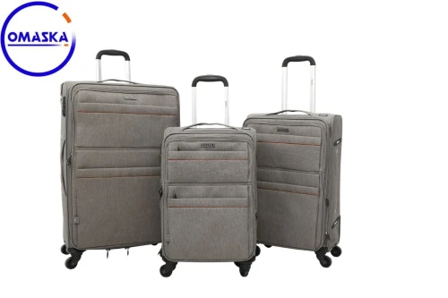 PACK 5 ARTICL OMASKA DE VOYAGE --SERIE VALISE 3 PIECES TISSU-RANGEMENT -SANGLE -OREILLER -BALANCE