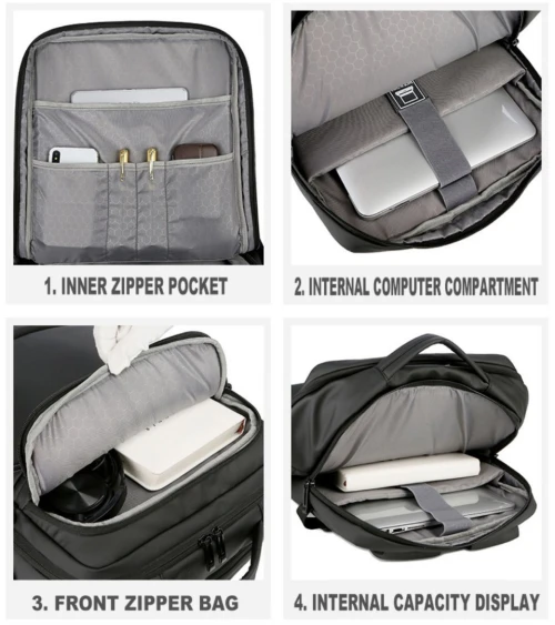 Sac A Dos (Porte Pc) Omaska Elegance Pour voyage et Etude Imperméable 