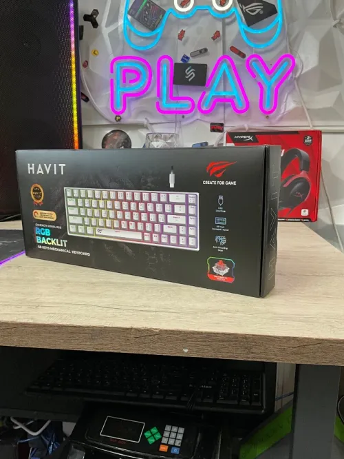 CLAVIER MECANIQUE GAMING HAVIT KB881L 68 KEY RED-SWITCH RGB WHITE