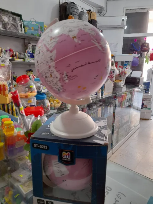 GLOBE TERRESTRE BLEU PASTEL 20CM