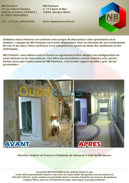 Tout travaux de peinture et décoration