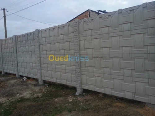Mur cloture préfabriquée beton