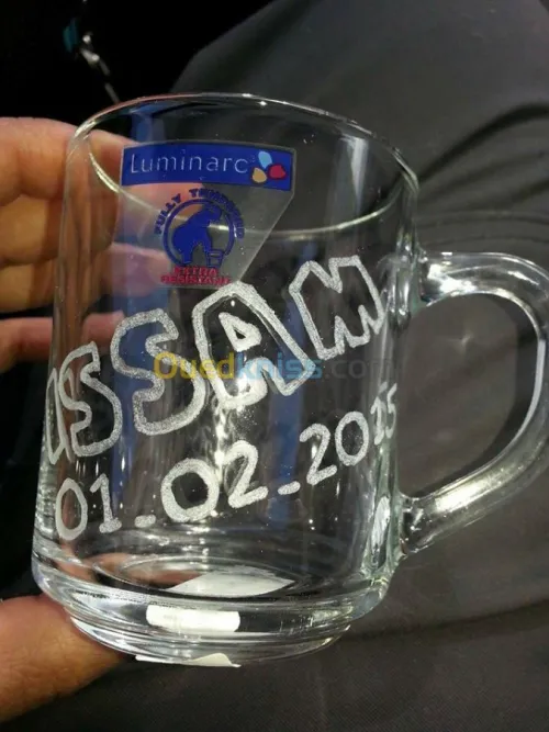 gravure sur verre fait main