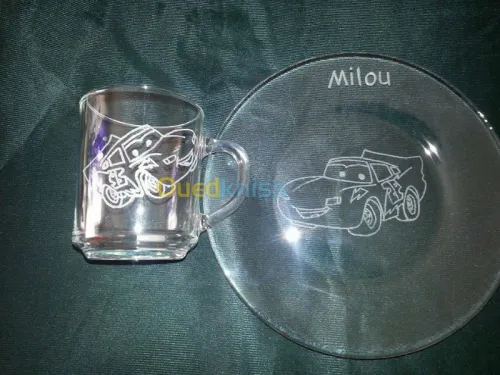 gravure sur verre fait main