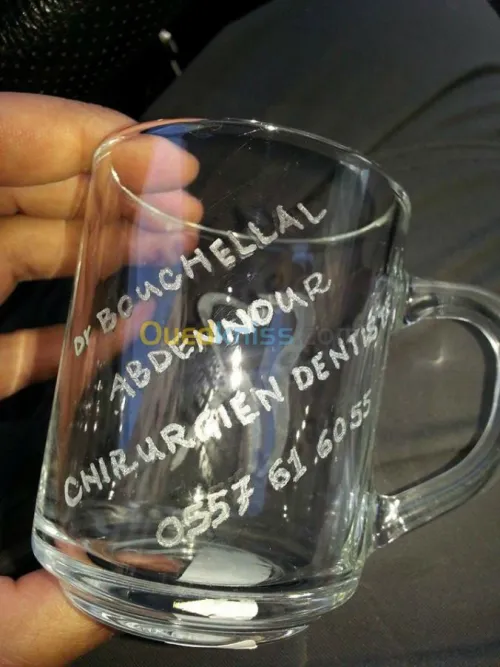 gravure sur verre fait main