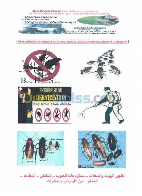 Désinsectisation , dératisation
