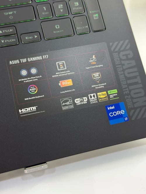 ASUS TUF F17 i7-H/13TH/16GO/512SSD NVME/NVIDIA RTX 4060 08GO 140W
