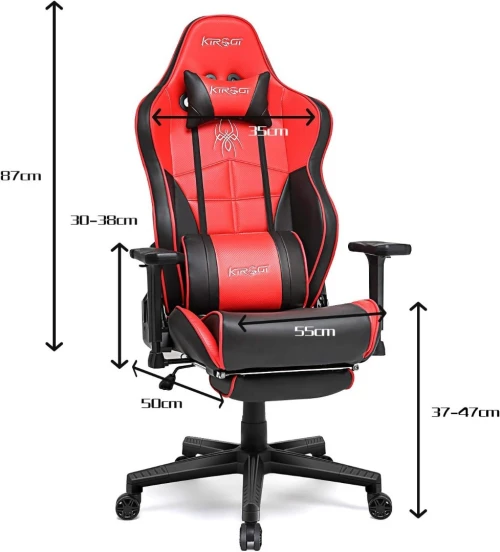 Chaise gaming ajustable 2 couleurs