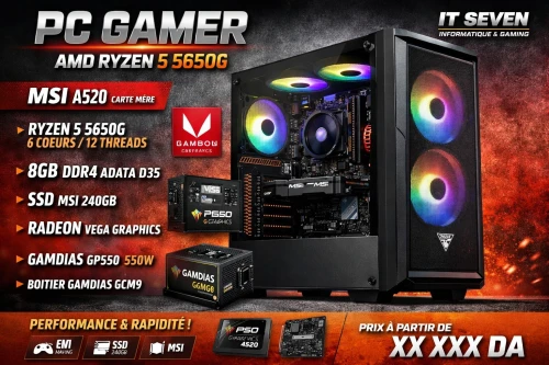 PC GAMING / BUREAUTIQUE  Ryzen 5 5600GT / 256 nvme /8g ddr4