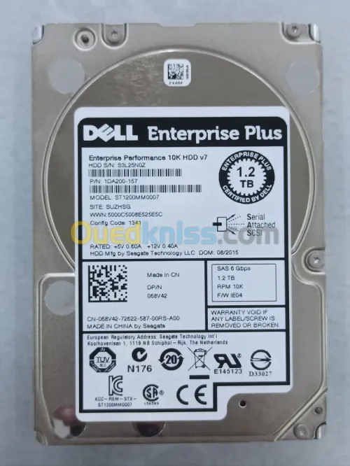 DISQUE DUR DELL HDD SAS 1.2TB 2.5" 10K (TRES BON ETET)