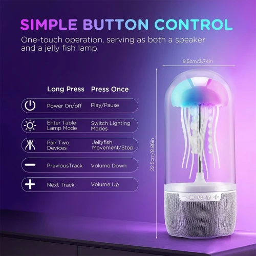 Lampe Méduse Atmosphérique avec Haut-Parleur / مصباح على شكل قنديل البحر