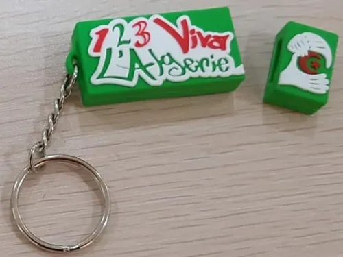 Porte clé forme joueur + bracelet 123 viva L'Algerie + flash disque drapeau