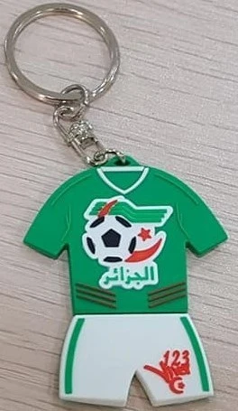 Porte clé forme joueur + bracelet 123 viva L'Algerie + flash disque drapeau