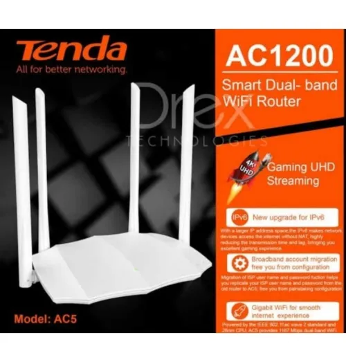 Routeur Wi-FI TENDA Double Bande AC5 AC1200