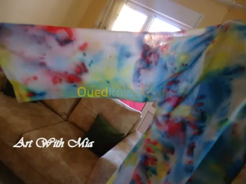  Kimono Tissu Peint à la Main 